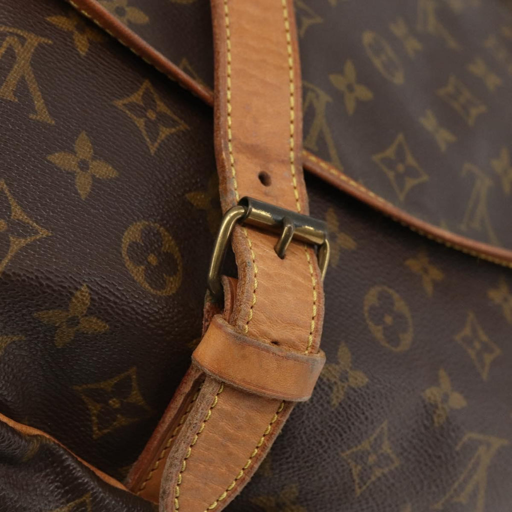 Louis Vuitton Saumur Handbag Monogram Canvas Brown Canvas Shoulder Bag
