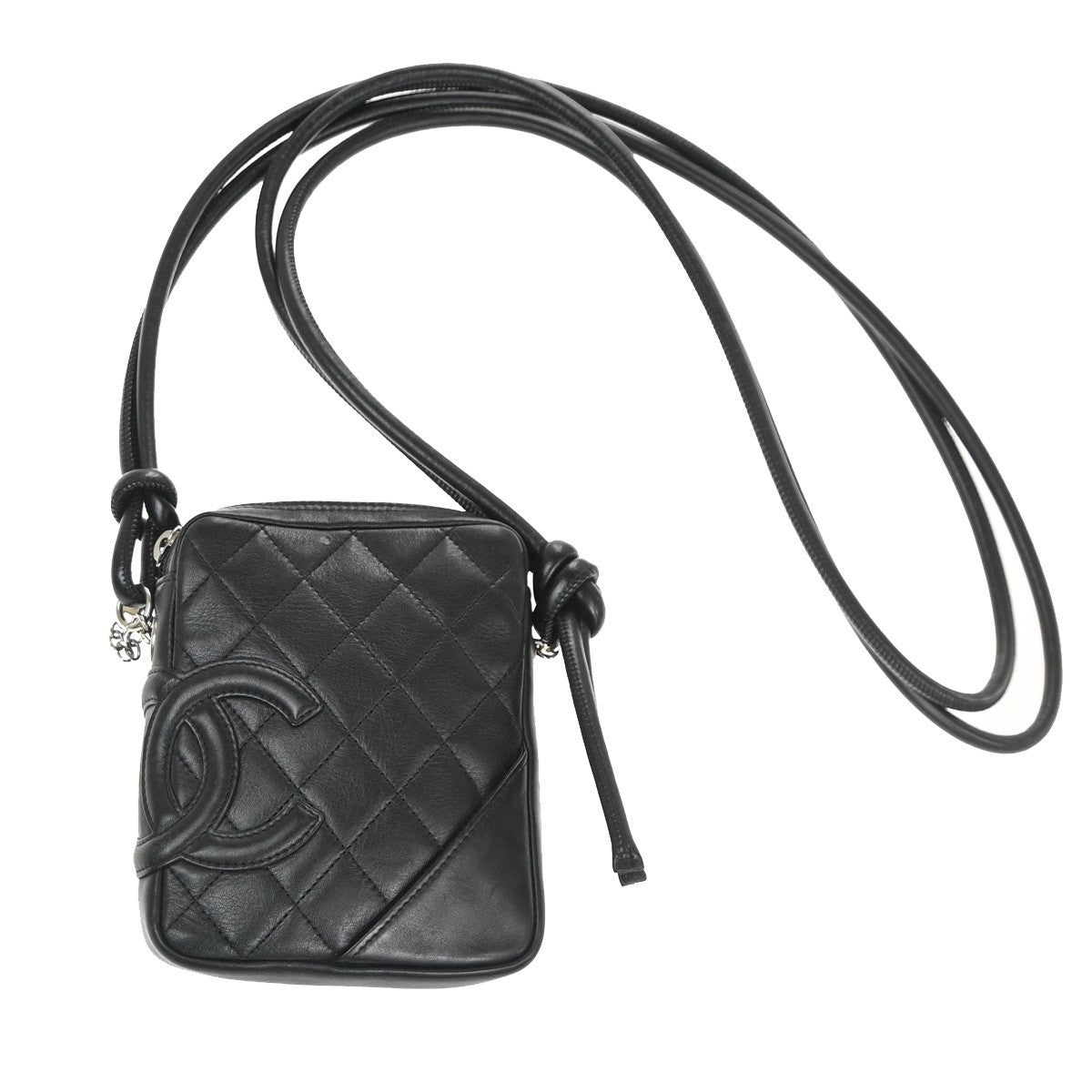 Chanel Cambon Pochette Quilted Leather Black Leather Shoulder Bag Bag
