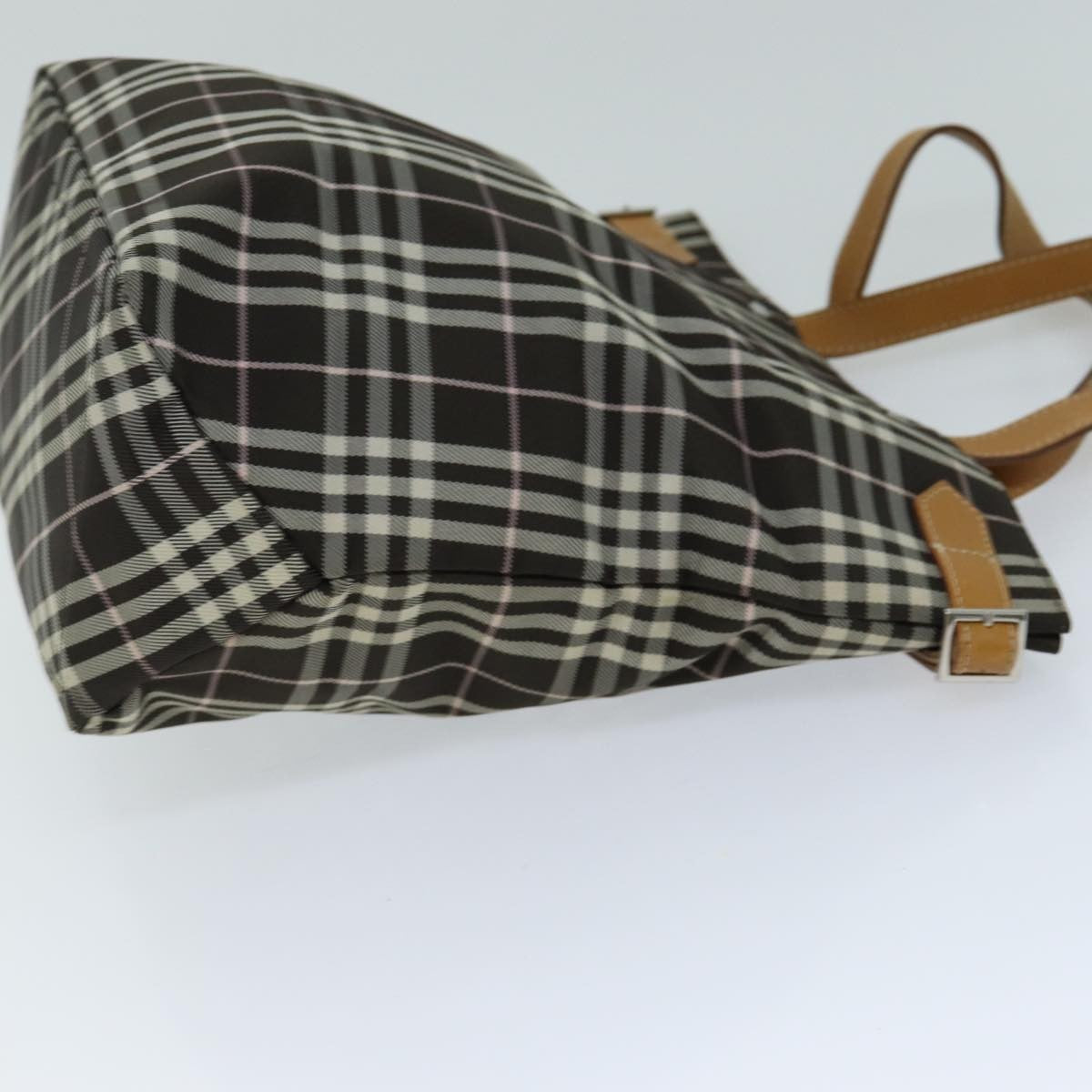 Burberry Nova Check Blue Label Nylon Brown Nylon Tote Bag