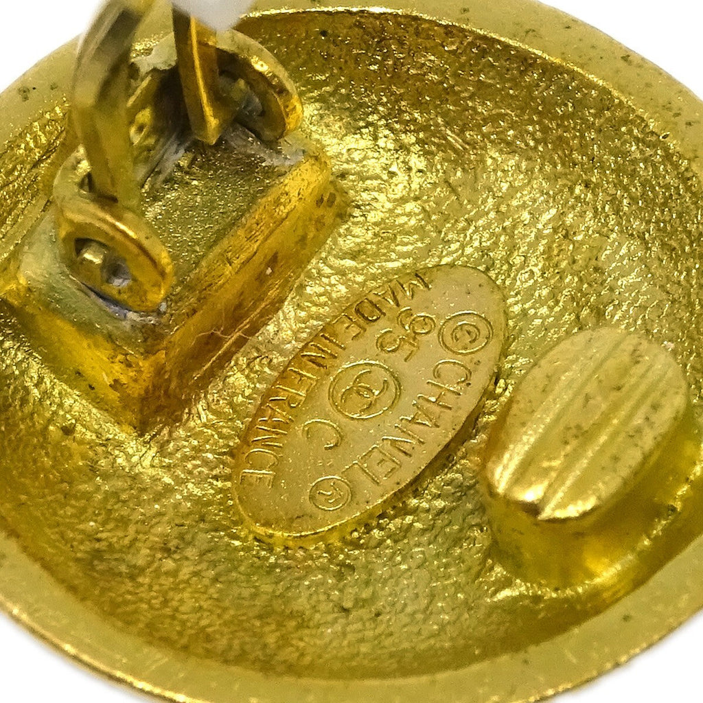 Chanel Vintage Cc Round Clip-On Earrings Metal Gold Gold_Plated Earrings Jewelry