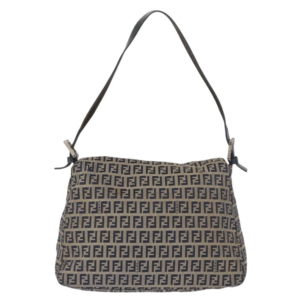 Fendi Mama Forever Bag Zucchino Canvas Navy Canvas Shoulder Bag Bag