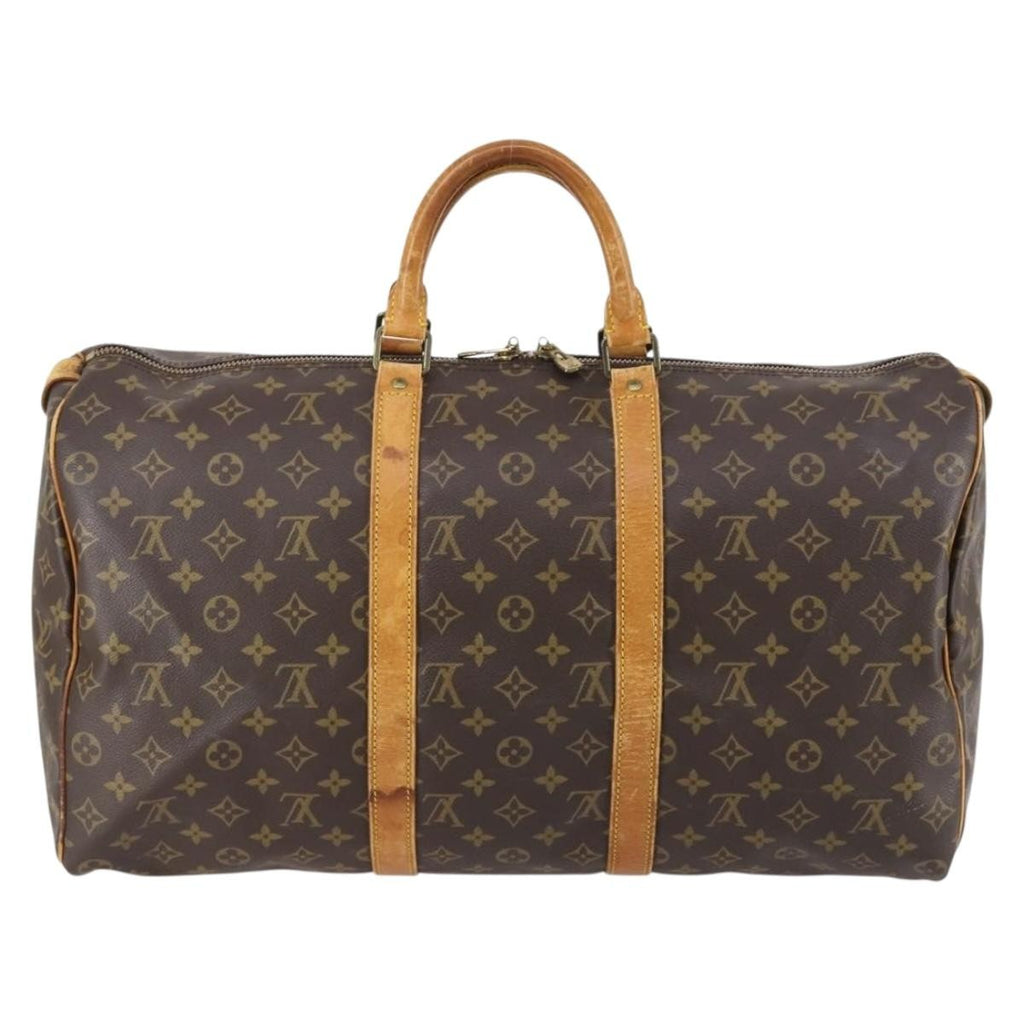 Louis Vuitton Keepall Bag Monogram Canvas Brown Canvas Travel Bag