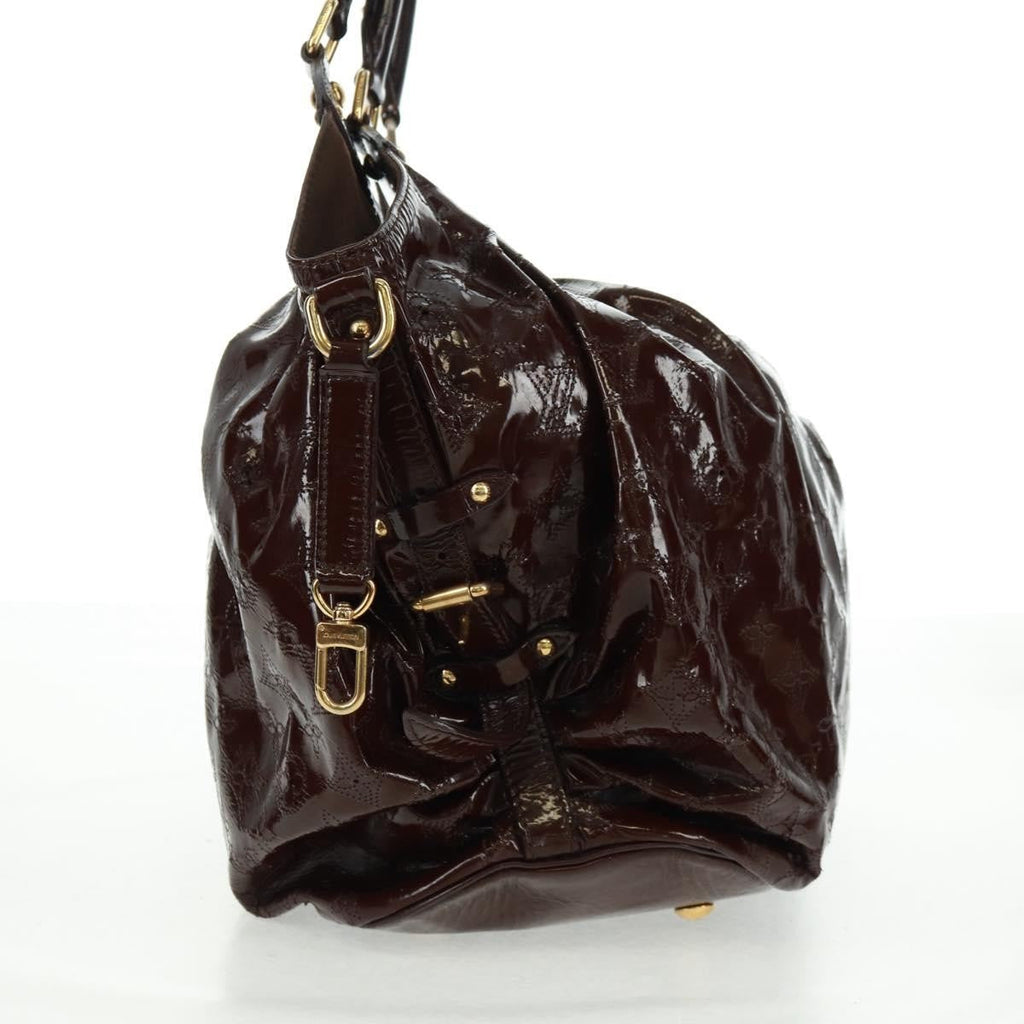 Louis Vuitton L Hobo Surya Leather Brown Patent_Leather Tote Bag