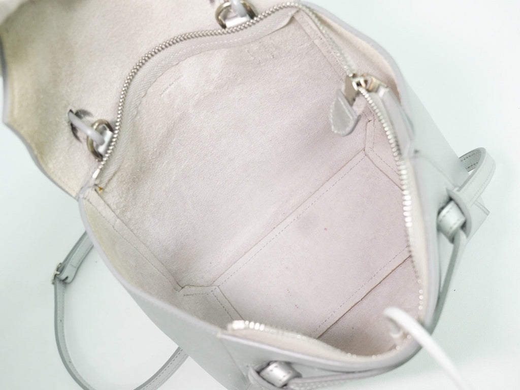 Celine Belt Bag Textured Leather Silver Leather Handbag