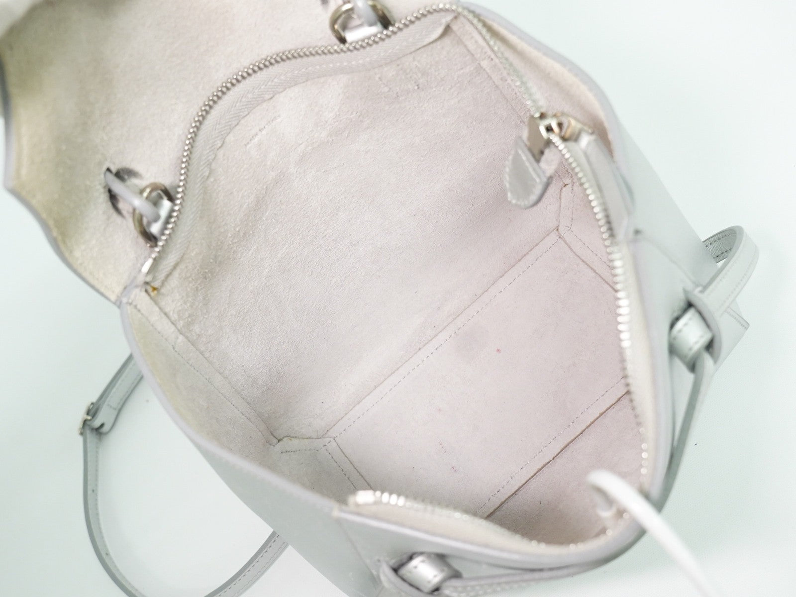 Celine Belt Bag Textured Leather Silver Leather Handbag