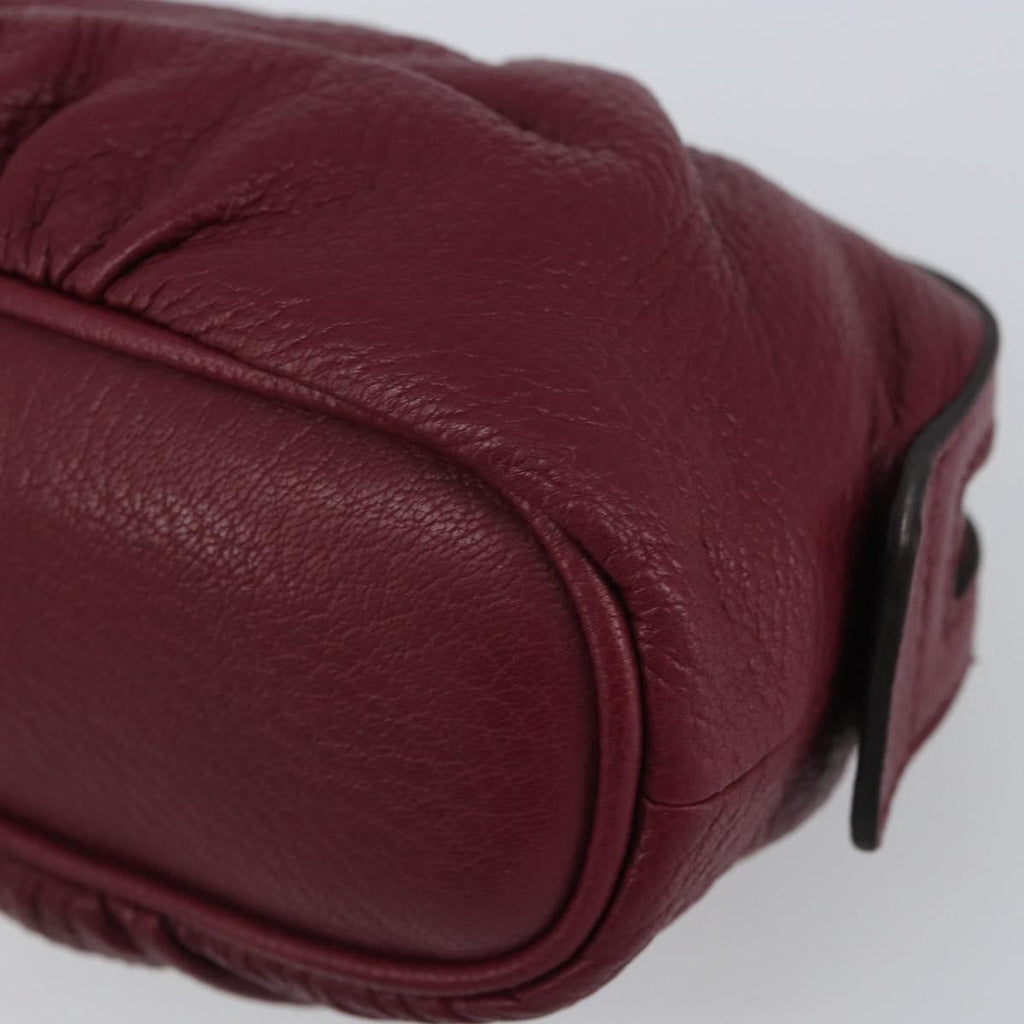 Gucci Bamboo Pouch Leather Purple Leather Clutche & Pouche Bag (Pre-Owned)