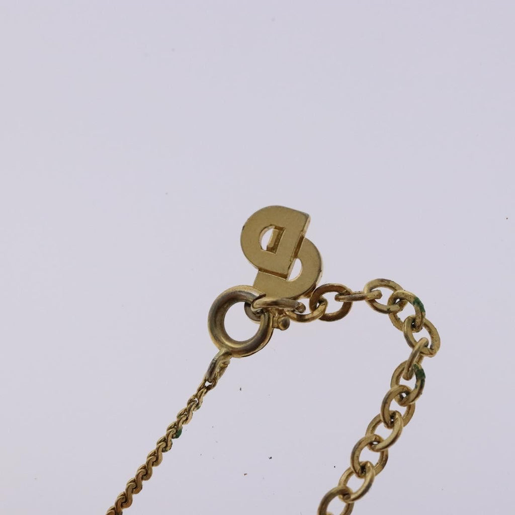 Christian Dior Cd Round Pendant Necklace Metal Gold Metal Jewelry (Pre-Owned)