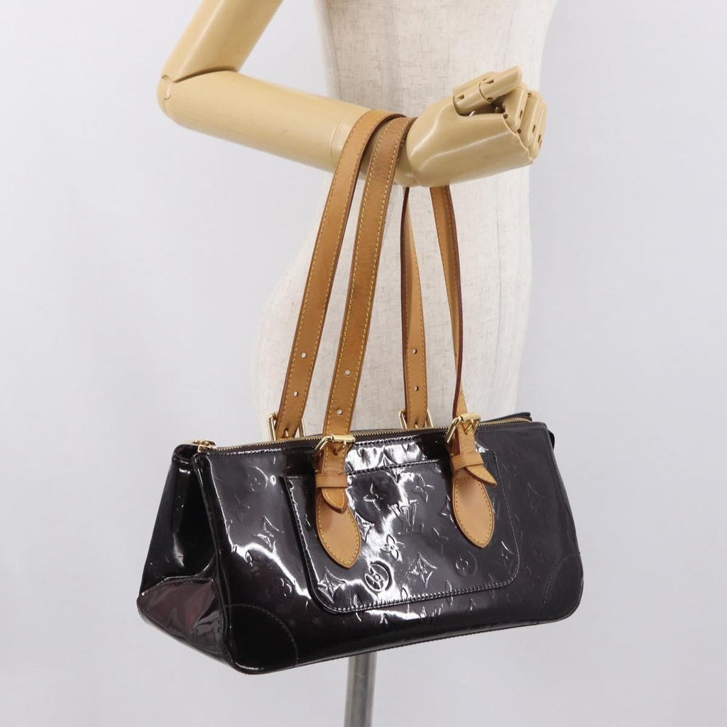 Louis Vuitton Rosewood Avenue Handbag Monogram Vernis Purple Patent_Leather Shoulder Bag