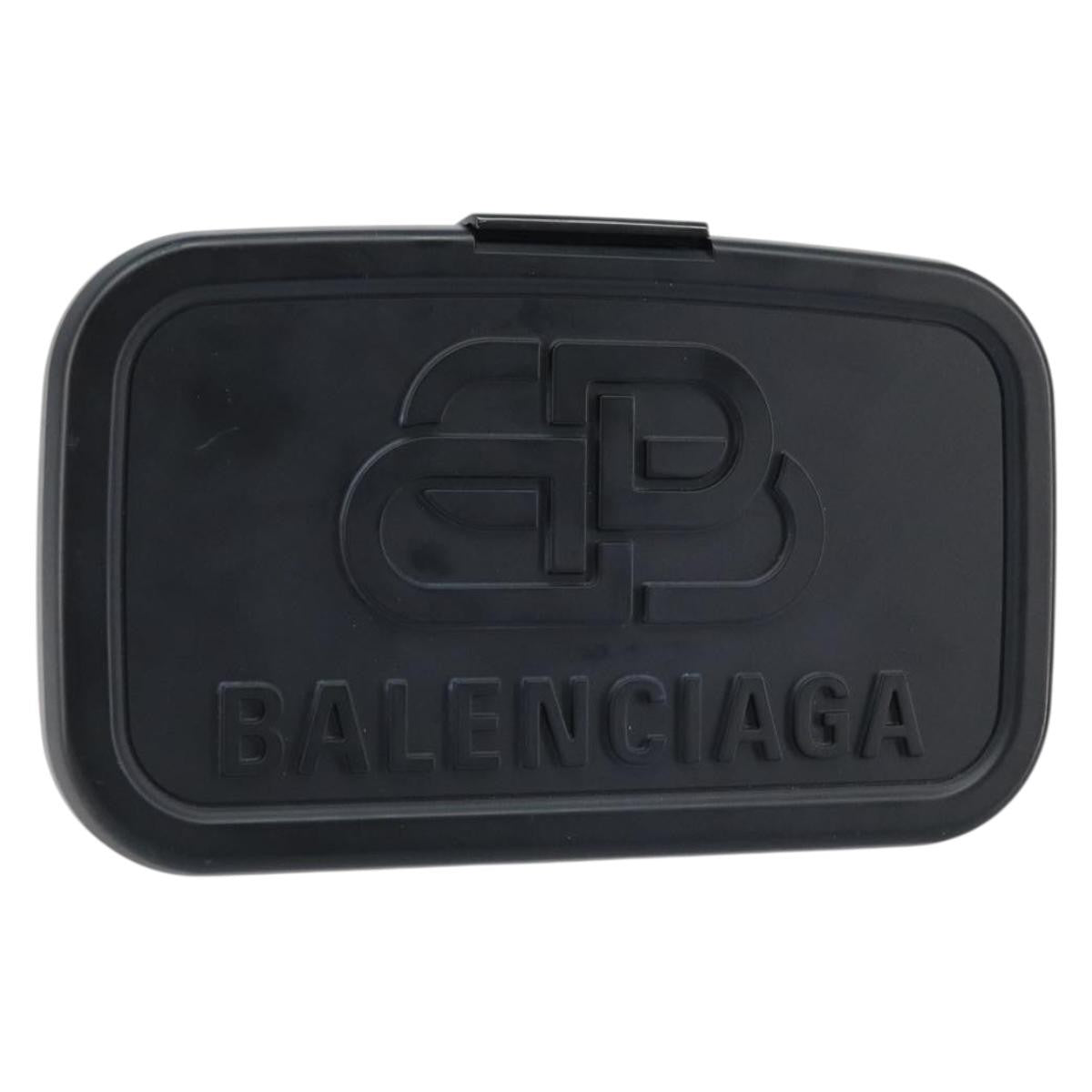 Balenciaga Logo Lunch Box Bag Plastic Black Plastic Clutche & Pouche