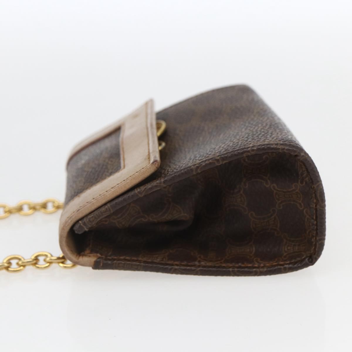 Celine Vintage Macadam Shoulder Bag Canvas And Leather Brown Canvas Shoulder Bag Bag