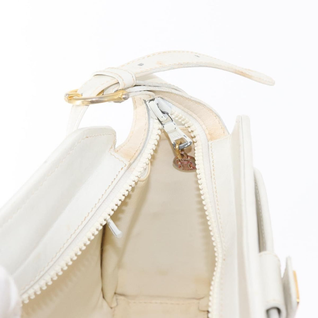 Celine Vintage Shoulder Bag Leather White Leather Shoulder Bag Bag