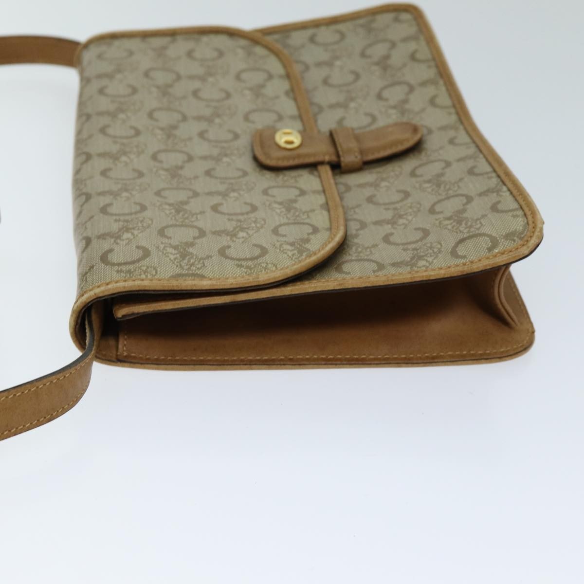 Celine C Macadam Shoulder Bag Canvas Beige Canvas Shoulder Bag Bag