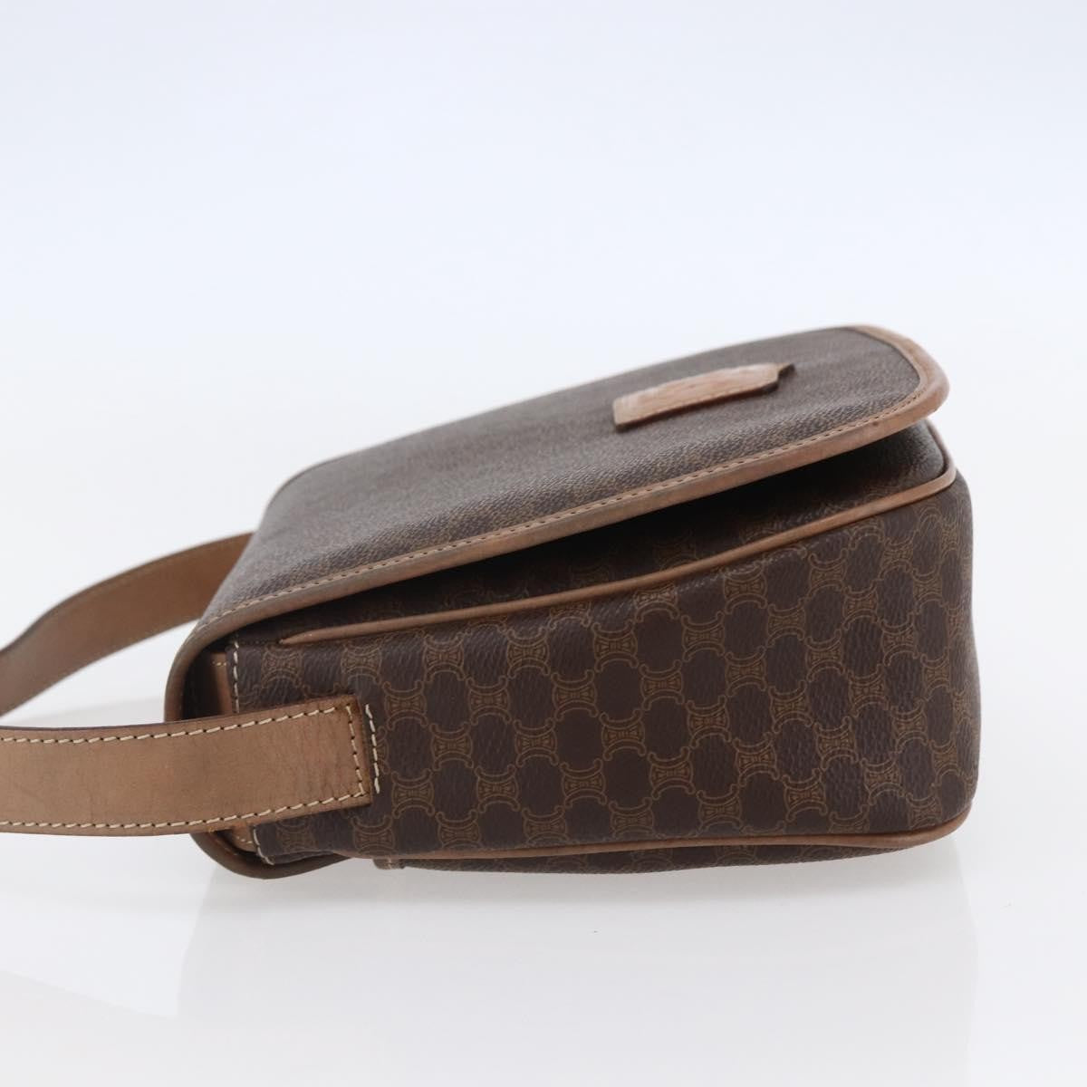 Celine Macadam Shoulder Bag Pvc Leather Brown Canvas Shoulder Bag Bag