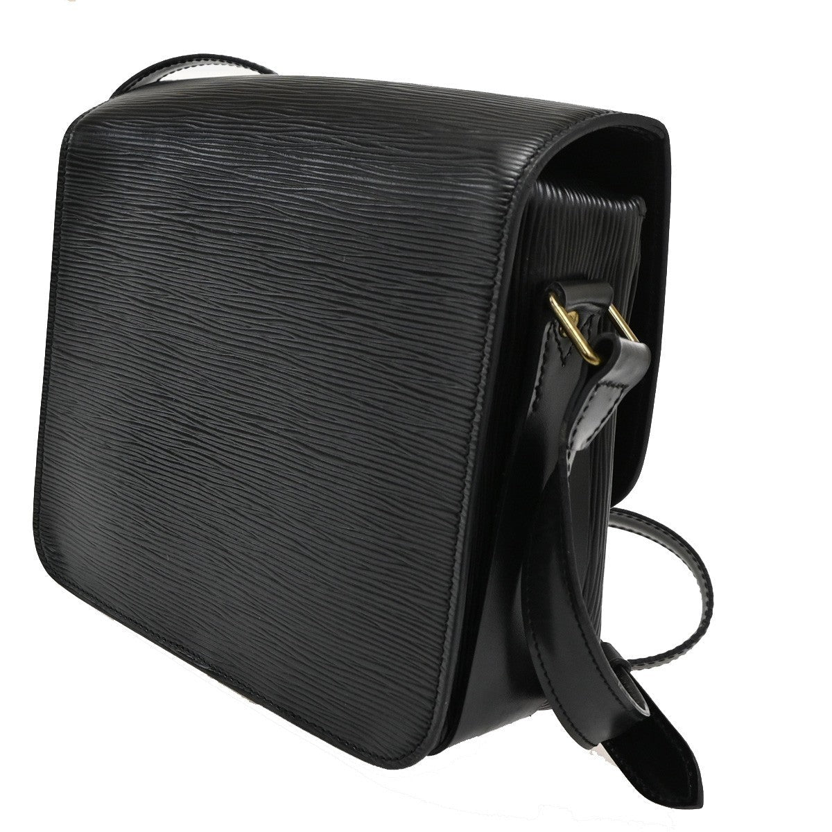 Louis Vuitton Cartouchiere Handbag Epi Leather Black Leather Shoulder Bag