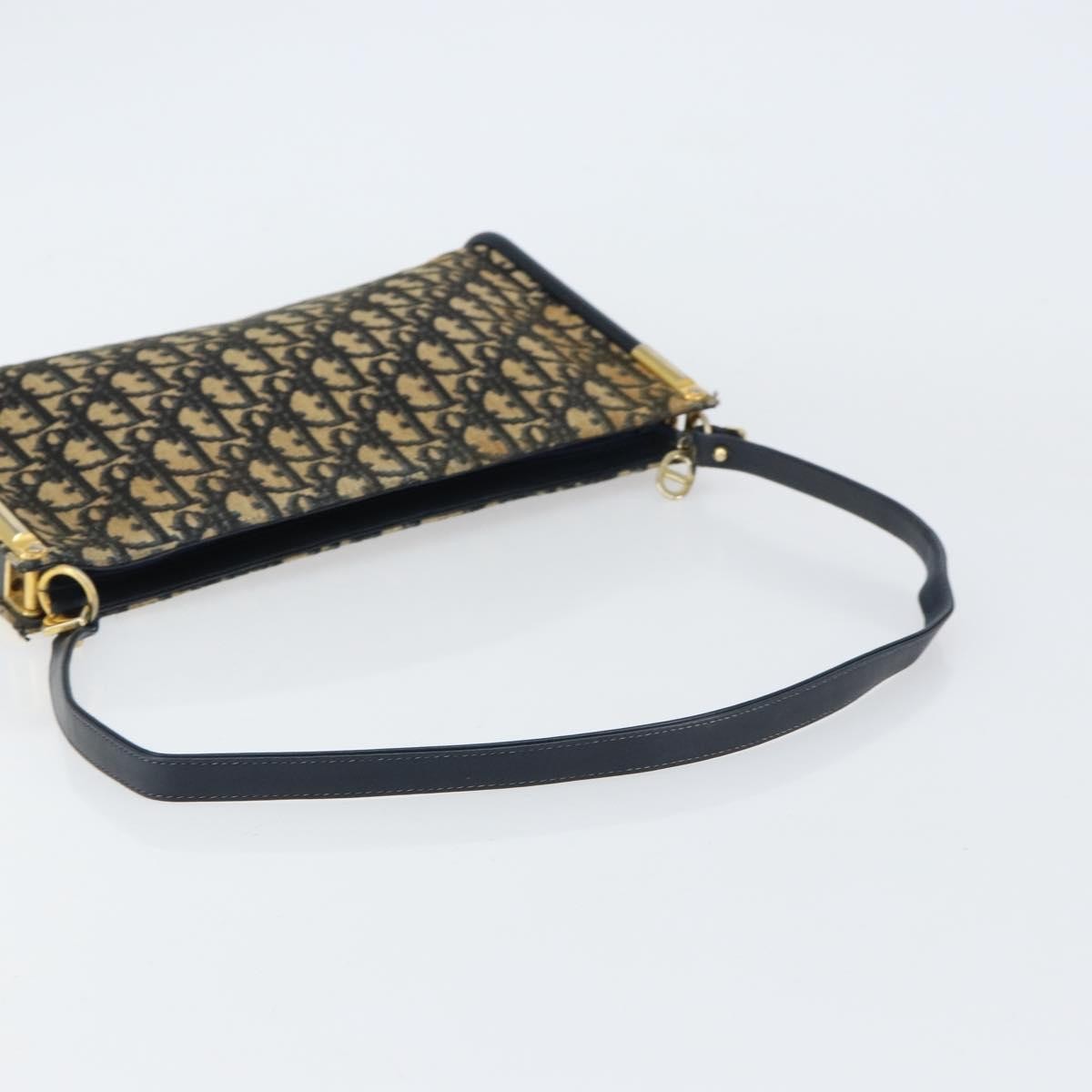 Christian Dior Vintage Trotter Shoulder Bag Canvas Navy Canvas Shoulder Bag Bag (Pre-Owned)