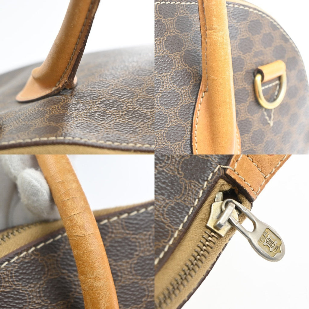Celine Macadam Handbag Macadam With Leather Brown Pvc Handbag