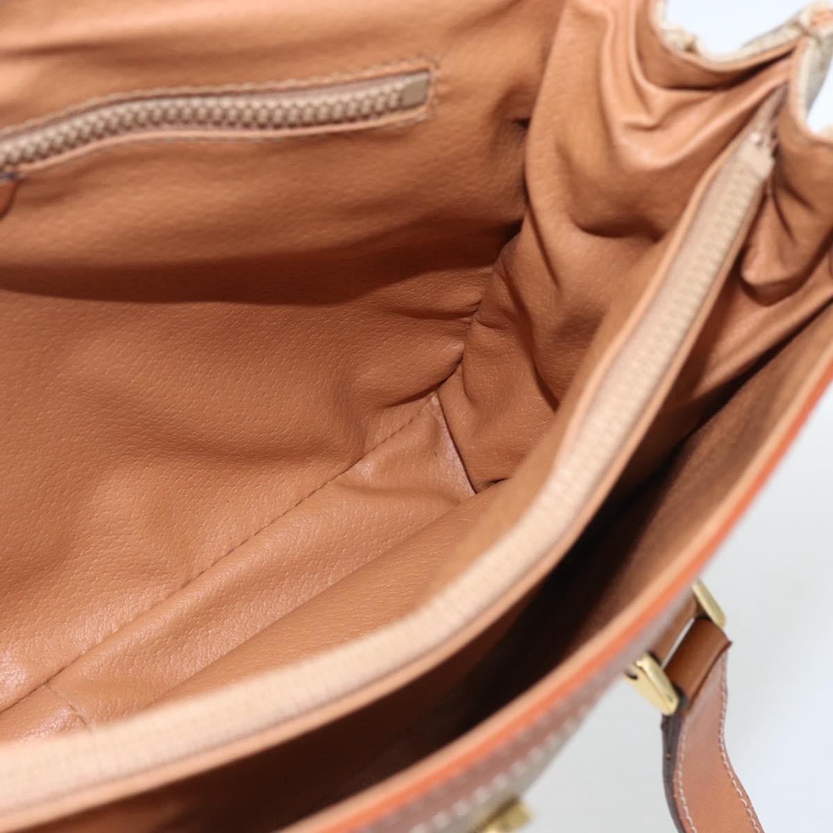 Celine Vintage Macadam Handbag Canvas And Leather Beige Canvas Handbag