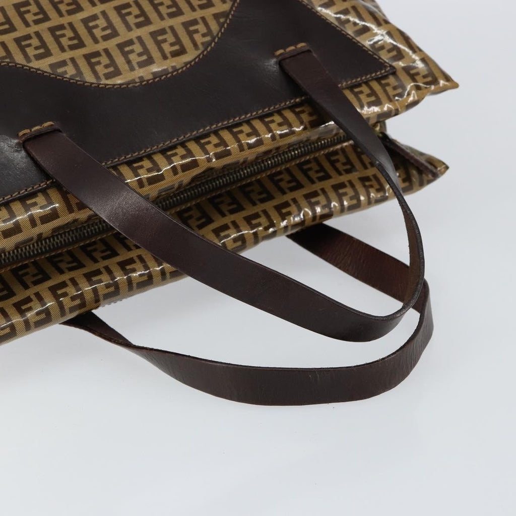 Fendi Zip Tote Canvas Beige Canvas Tote Bag Bag