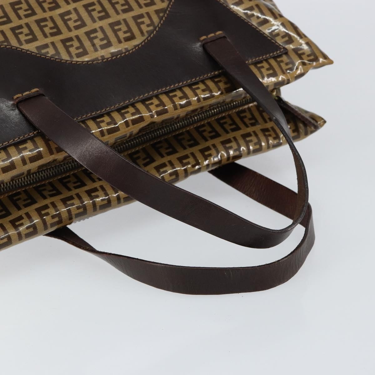 Fendi Zip Tote Canvas Beige Canvas Tote Bag Bag