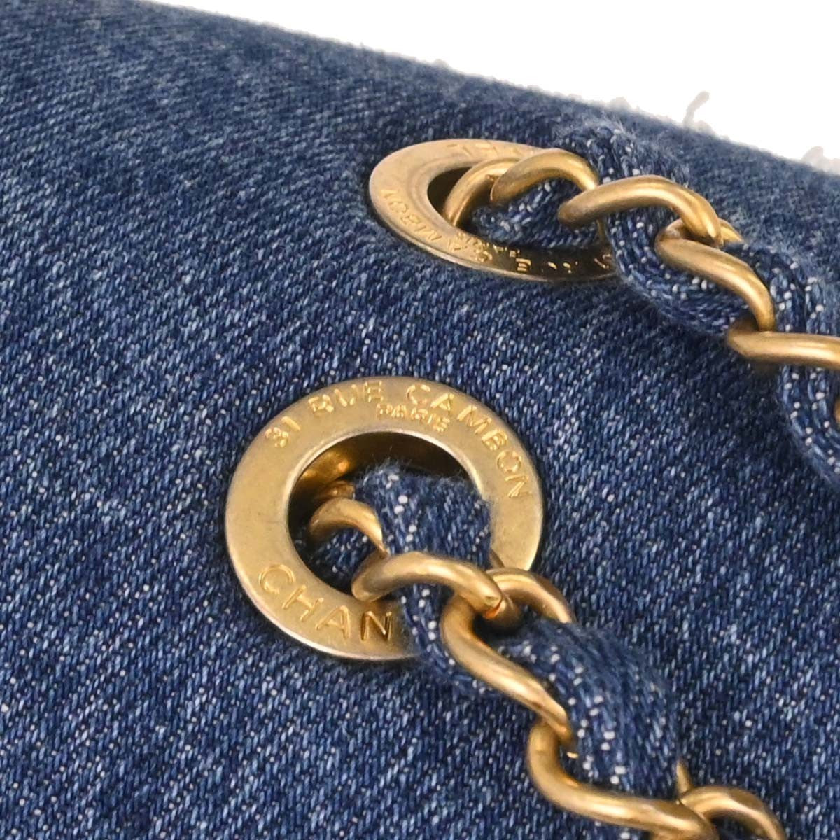 Chanel Egyptian Hieroglyph Flap Bag Denim And Shearling Blue Denim_Jeans Shoulder Bag Bag