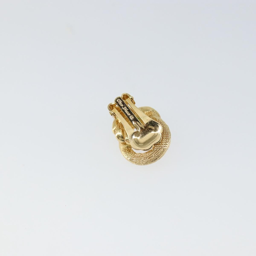 Christian Dior Vintage Round Clip-On Earrings Metal Gold Metal Earrings Jewelry (Pre-Owned)