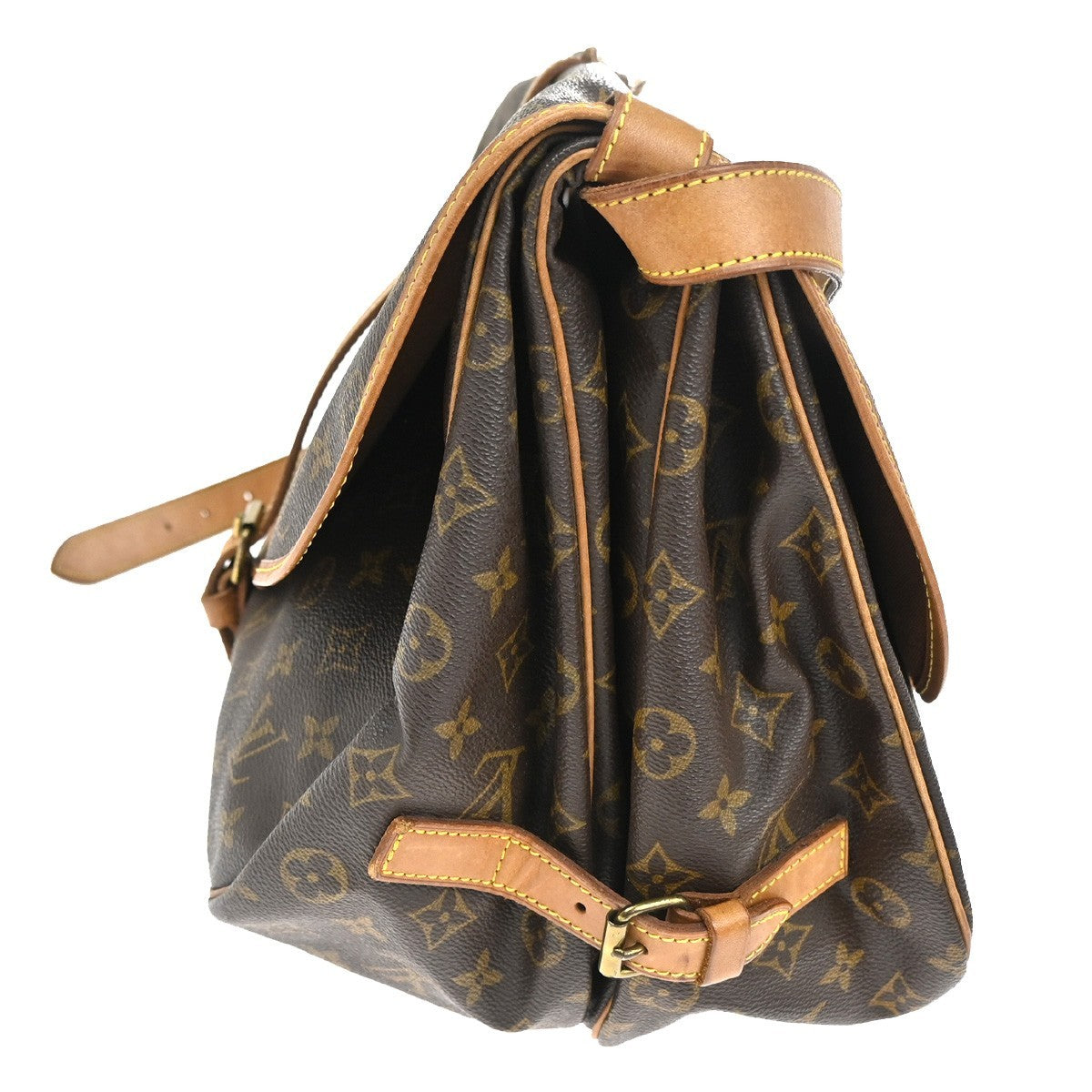 Louis Vuitton Saumur Handbag Monogram Canvas Brown Canvas Shoulder Bag