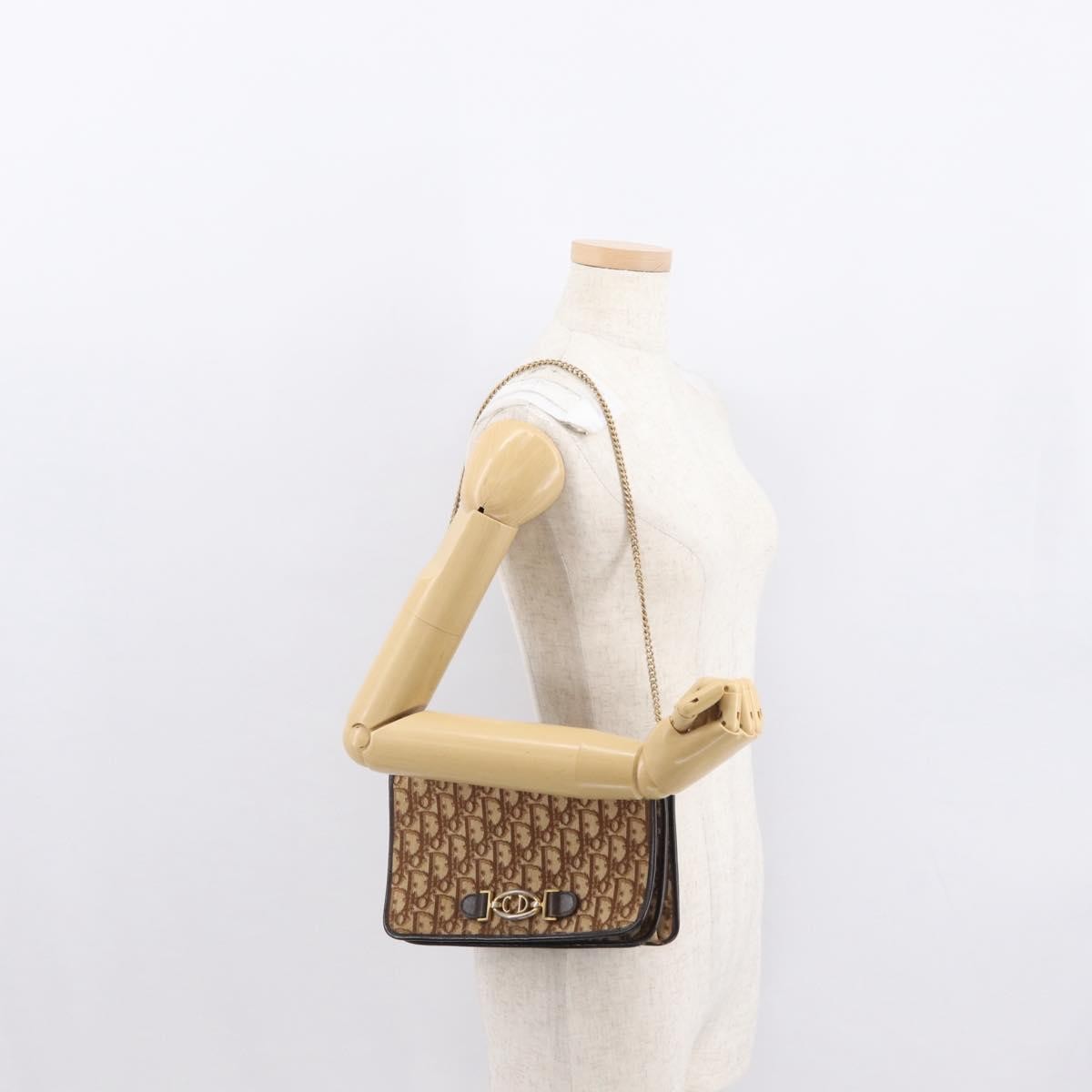 Christian Dior Vintage Trotter Shoulder Bag Canvas Beige Canvas Shoulder Bag Bag (Pre-Owned)