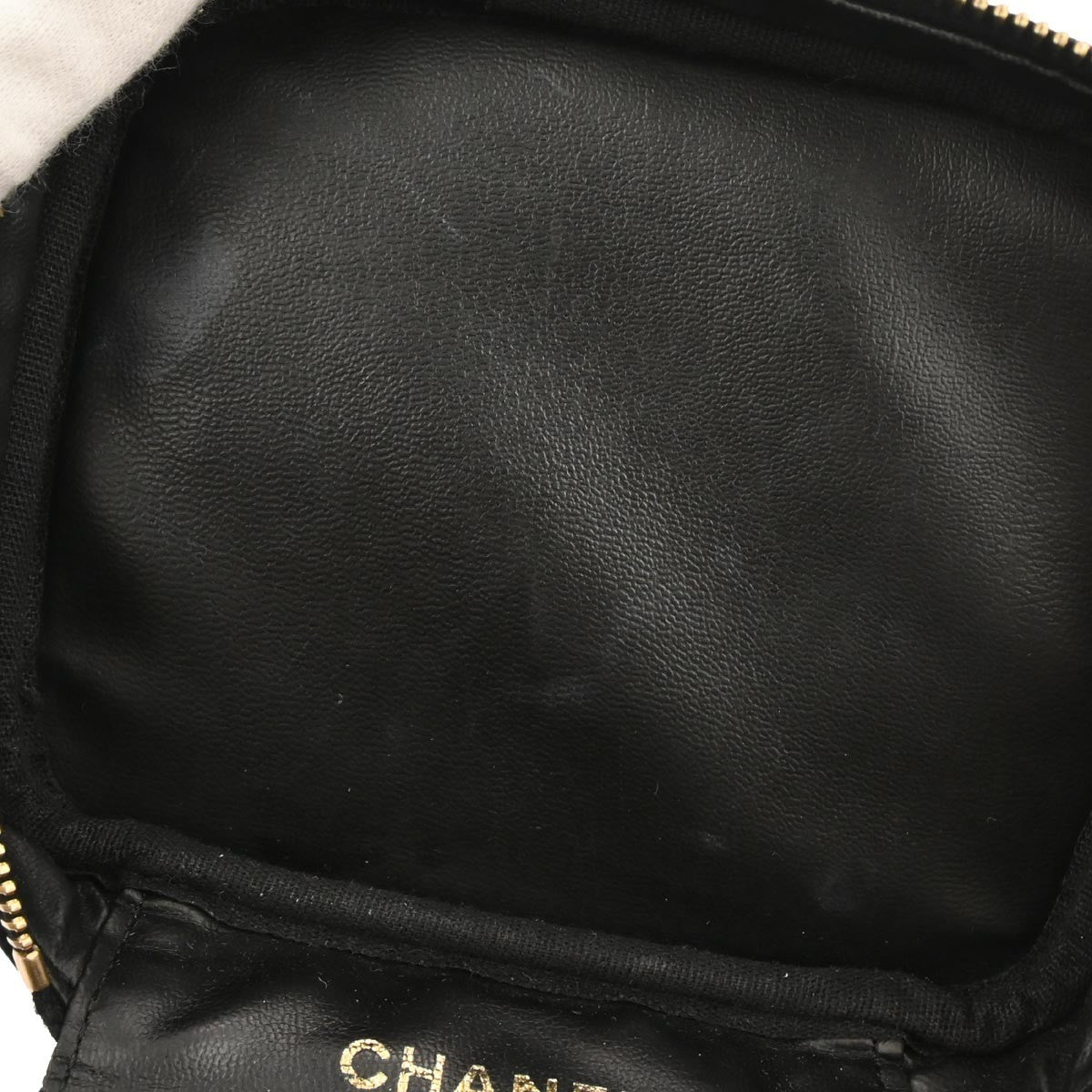 Chanel Vintage Timeless Cosmetic Case Caviar Black Leather Handbag