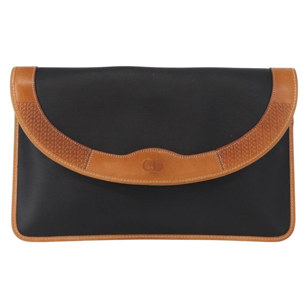 Christian Dior Clutch Bag Leather Black Leather Clutche & Pouche Bag (Pre-Owned)