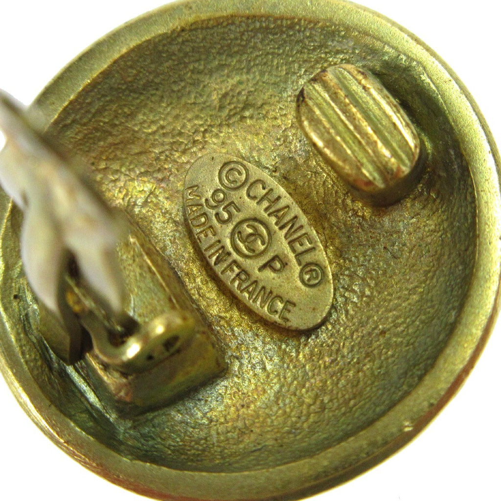 Chanel Cc Button Clip-On Earrings Metal Gold Gold_Plated Earrings Jewelry