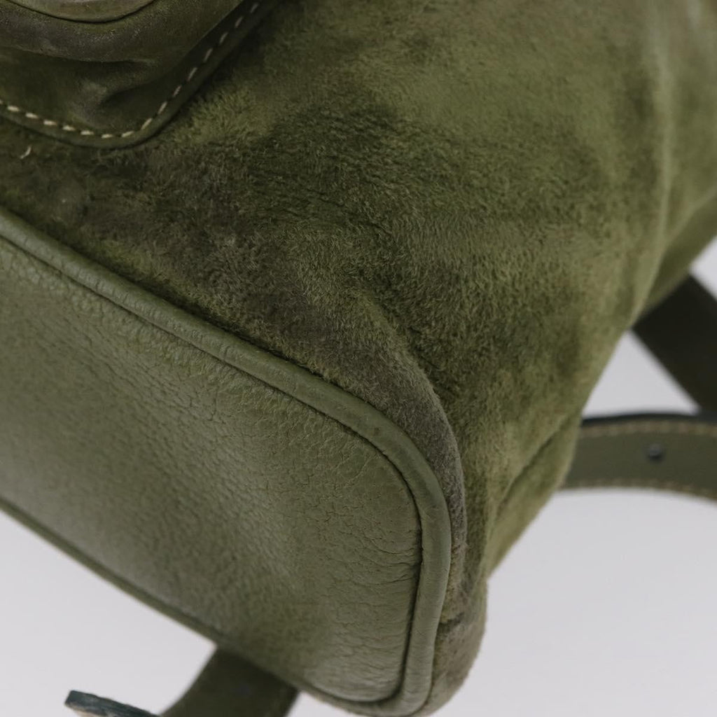 Gucci Gucci Bamboo Backpack Daim Khaki Leather Backpack Bag (Pre-Owned)