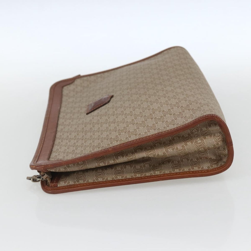 Celine Macadam Pochette Canvas And Leather Beige Canvas Clutche & Pouche Bag