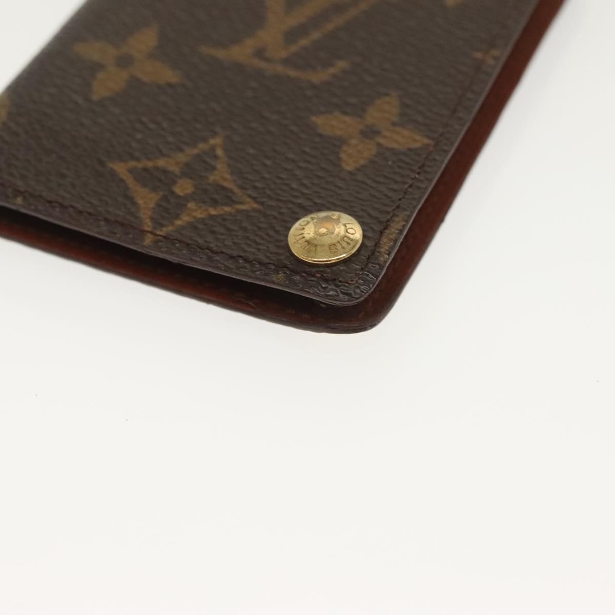 Louis Vuitton Porte Cartes Pression Card Case Monogram Canvas Brown Canvas Card Holders Accessory