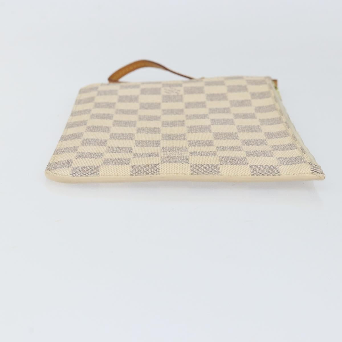 Louis Vuitton Neverfull Pochette Damier White Canvas Clutche & Pouche Bag