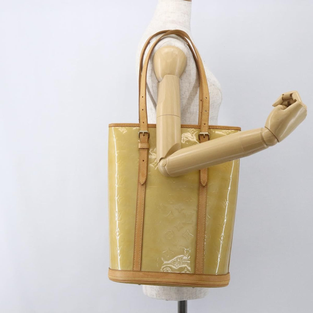 Louis Vuitton Bucket Bag Monogram Vernis Beige Patent_Leather Shoulder Bag