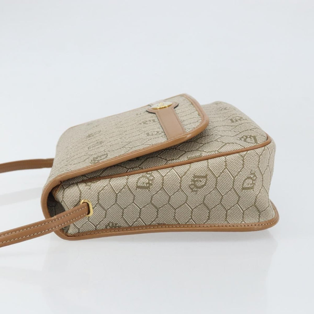 Christian Dior Vintage Honeycomb Shoulder Bag Canvas Beige Pvc,Canvas Shoulder Bag Bag (Pre-Owned)