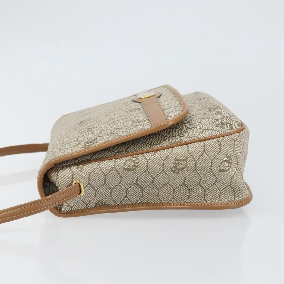 Christian Dior Vintage Honeycomb Shoulder Bag Canvas Beige Pvc,Canvas Shoulder Bag Bag (Pre-Owned)