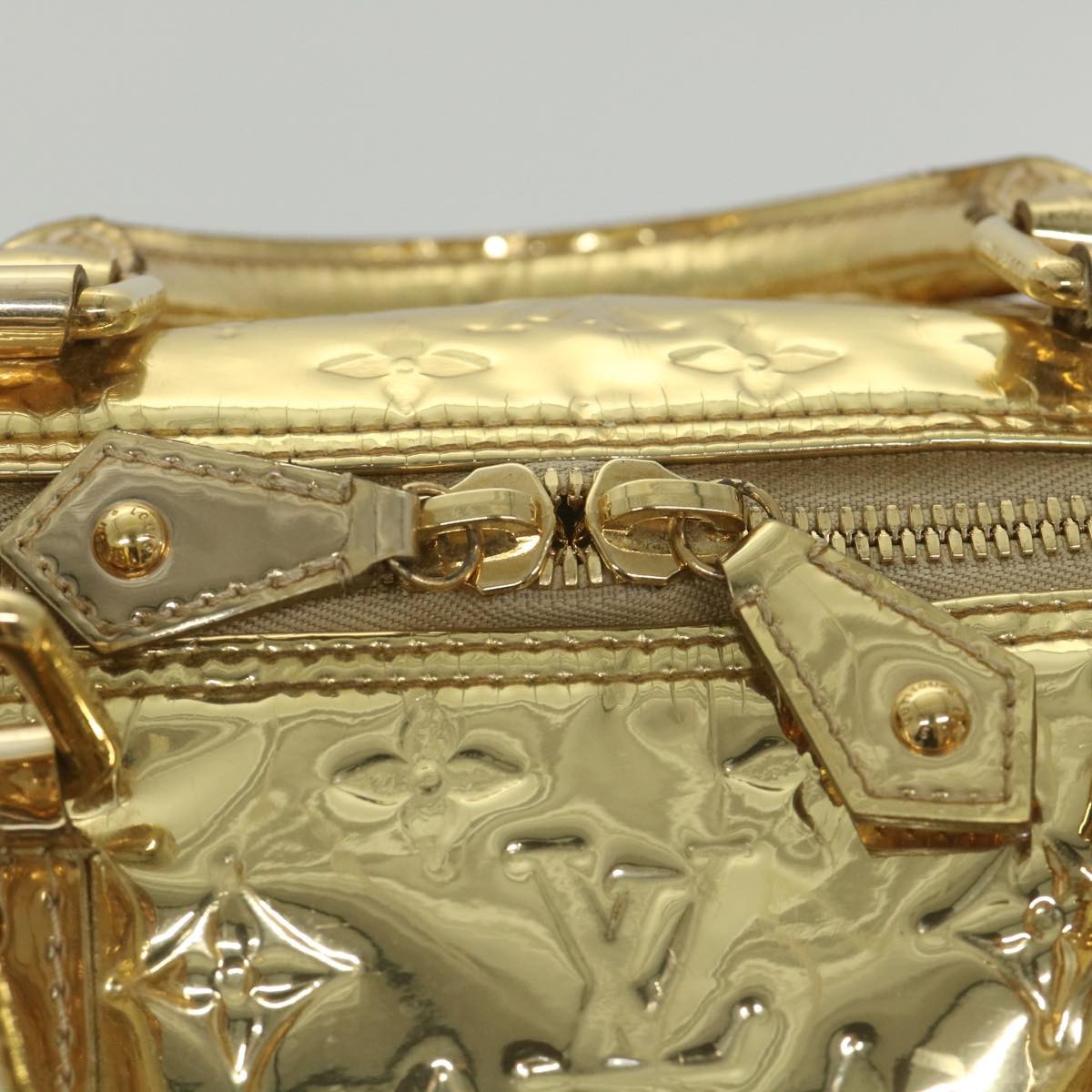 Louis Vuitton Keepall Bag Monogram Miroir Pvc Gold Patent_Leather Travel Bag