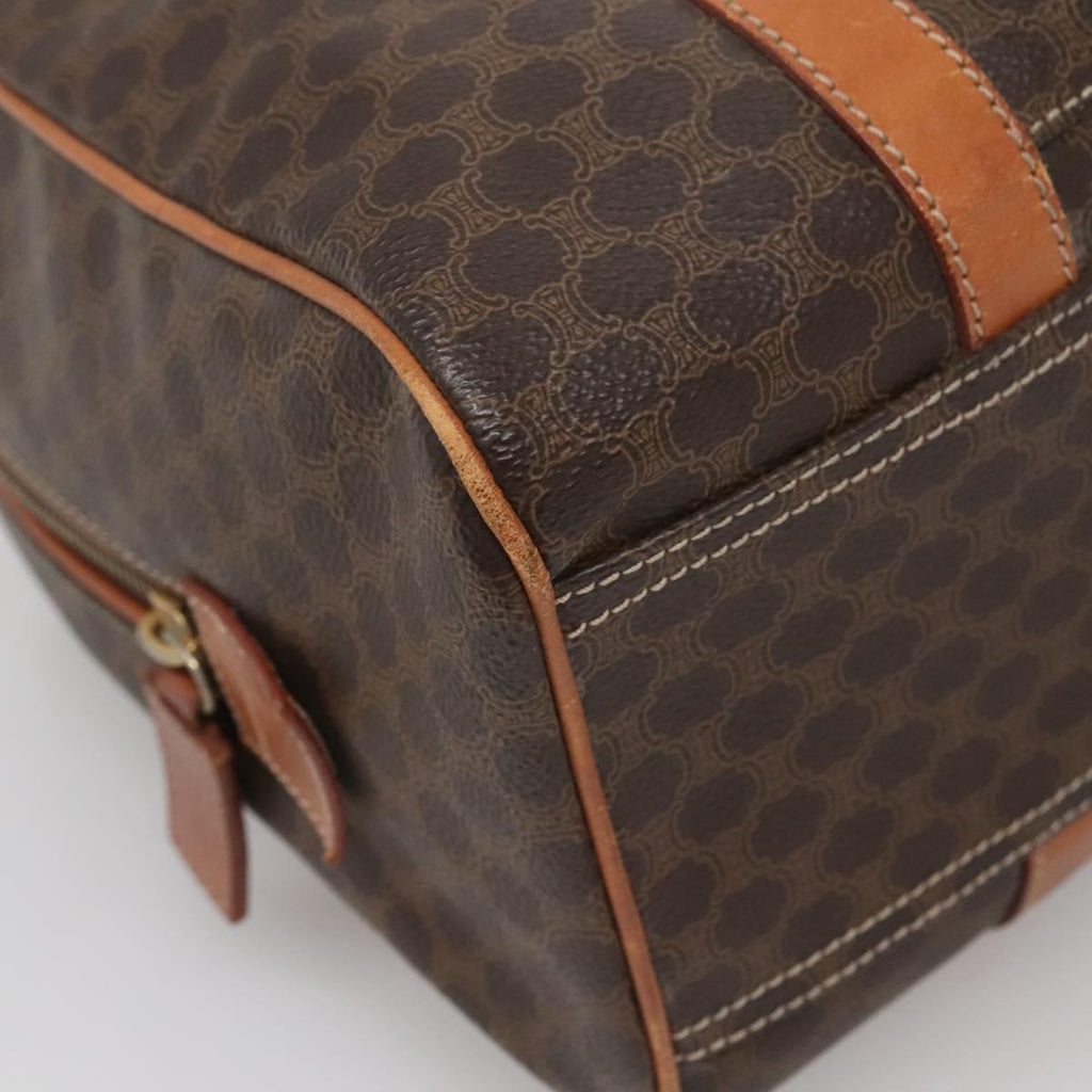 Celine Macadam Handbag Macadam With Leather Brown Canvas Bag