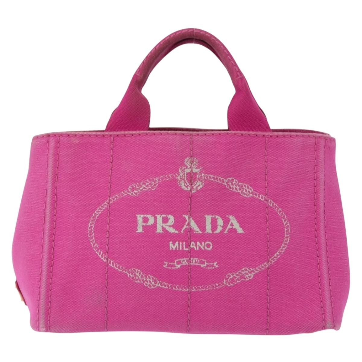 Prada Canapa Tote Canvas Pink Canvas Tote Bag Bag