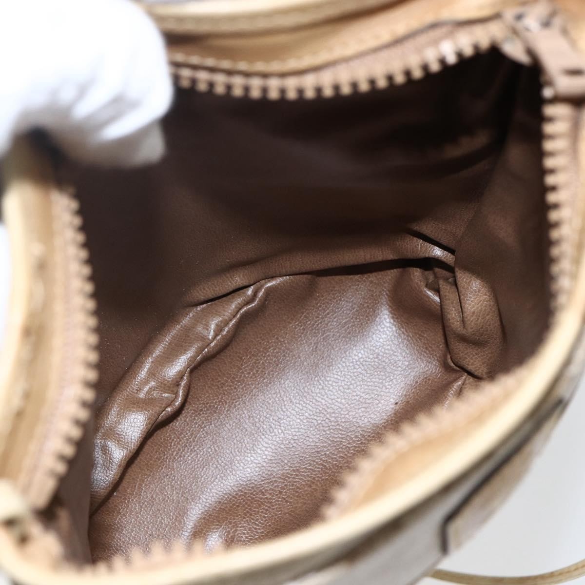 Celine Vintage Macadam Shoulder Bag Canvas Beige Canvas Shoulder Bag Bag