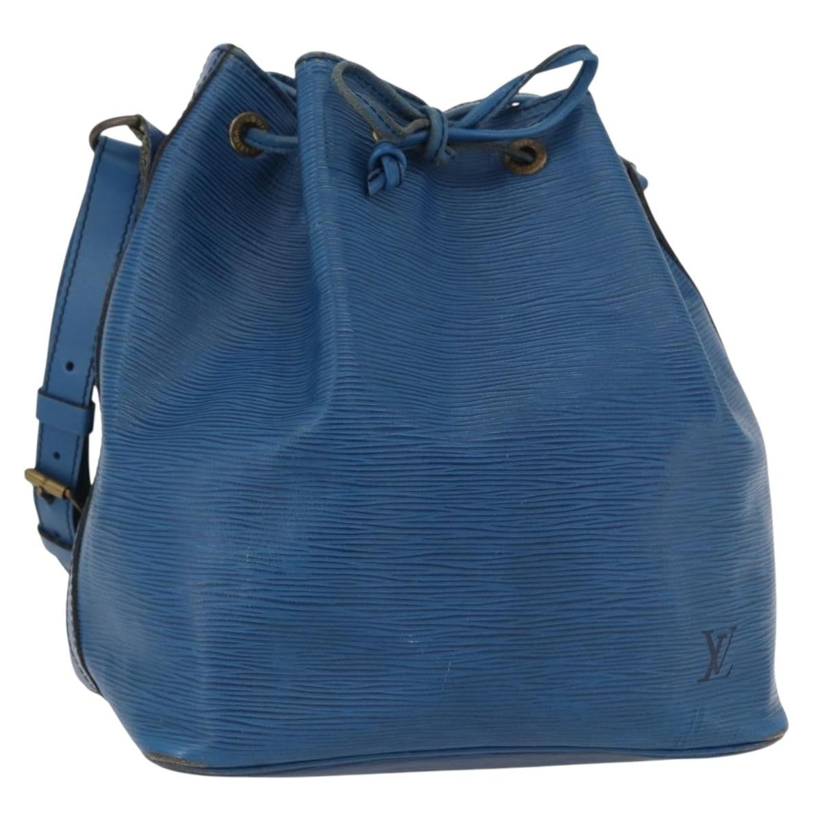 Louis Vuitton Petit Noe Nm Handbag Epi Leather Blue Leather Shoulder Bag