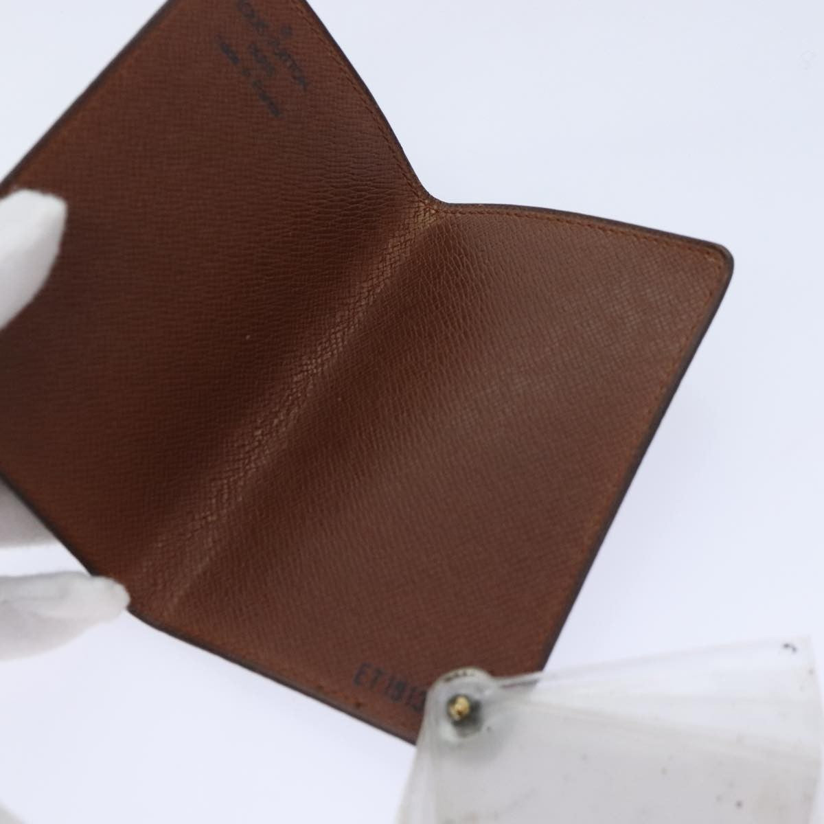 Louis Vuitton Porte Cartes Pression Card Case Monogram Canvas Brown Canvas Card Holders Accessory