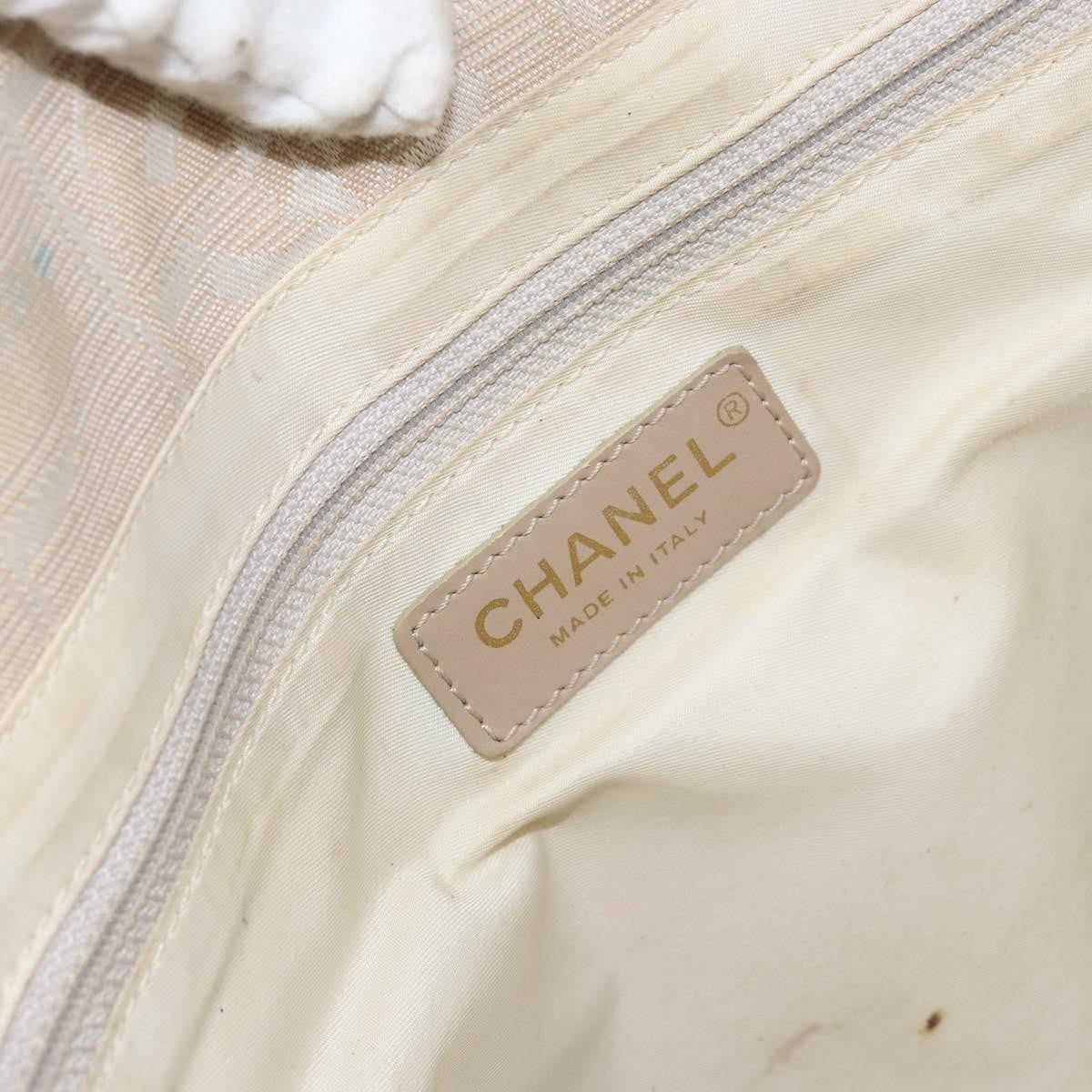 Chanel Travel Line Tote Nylon Beige Nylon Tote Bag Bag