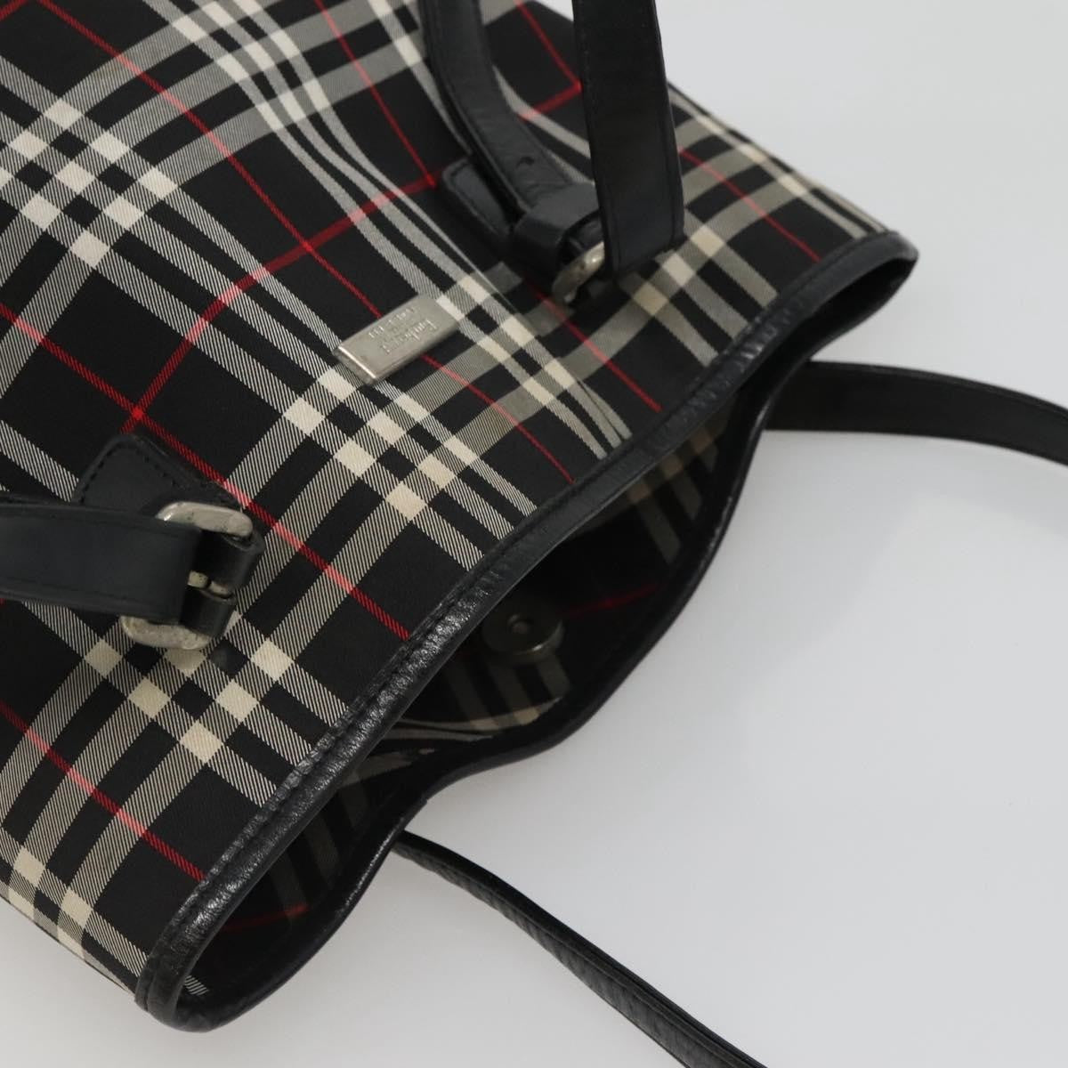 Burberry Nova Check Blue Label Nylon Black Nylon Tote Bag