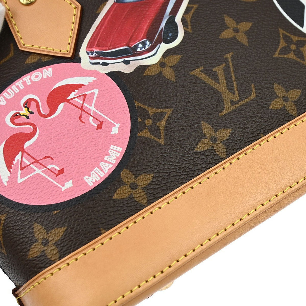 Louis Vuitton Alma Handbag Limited Edition World Tour Monogram Canvas Brown Canvas Handbag