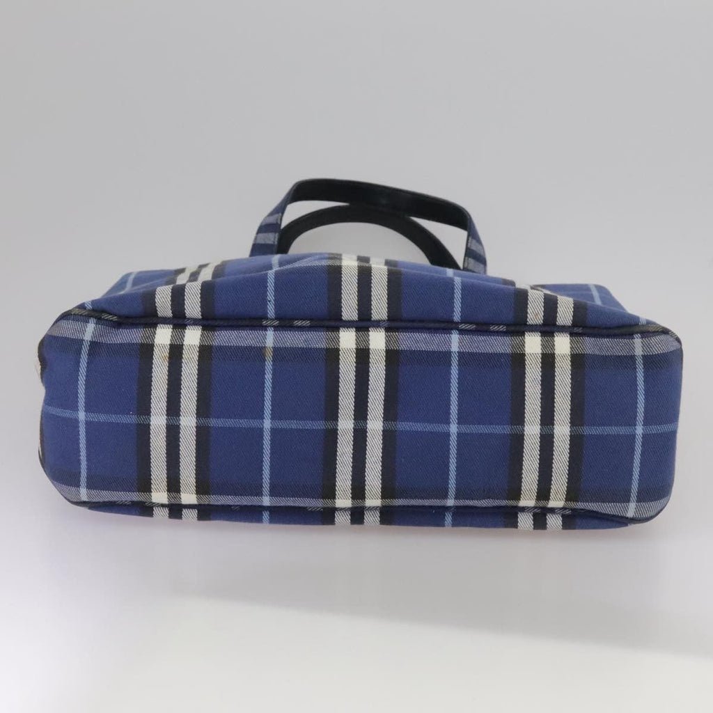 Burberry Nova Check Tote Canvas Check Pattern Blue Canvas Tote Bag