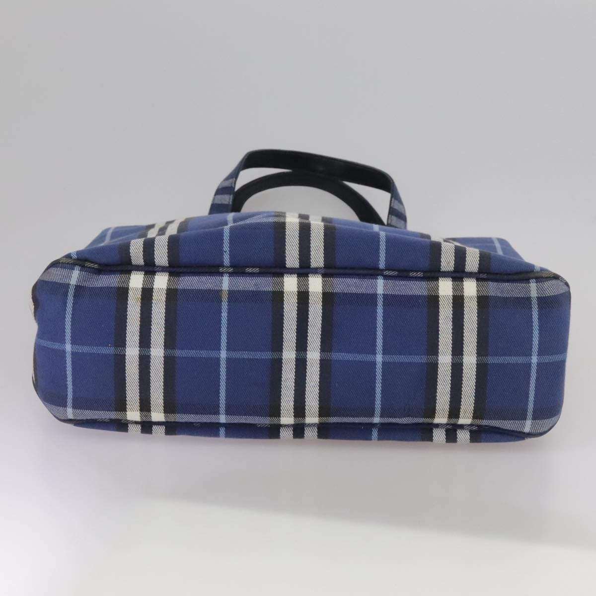 Burberry Nova Check Tote Canvas Check Pattern Blue Canvas Tote Bag