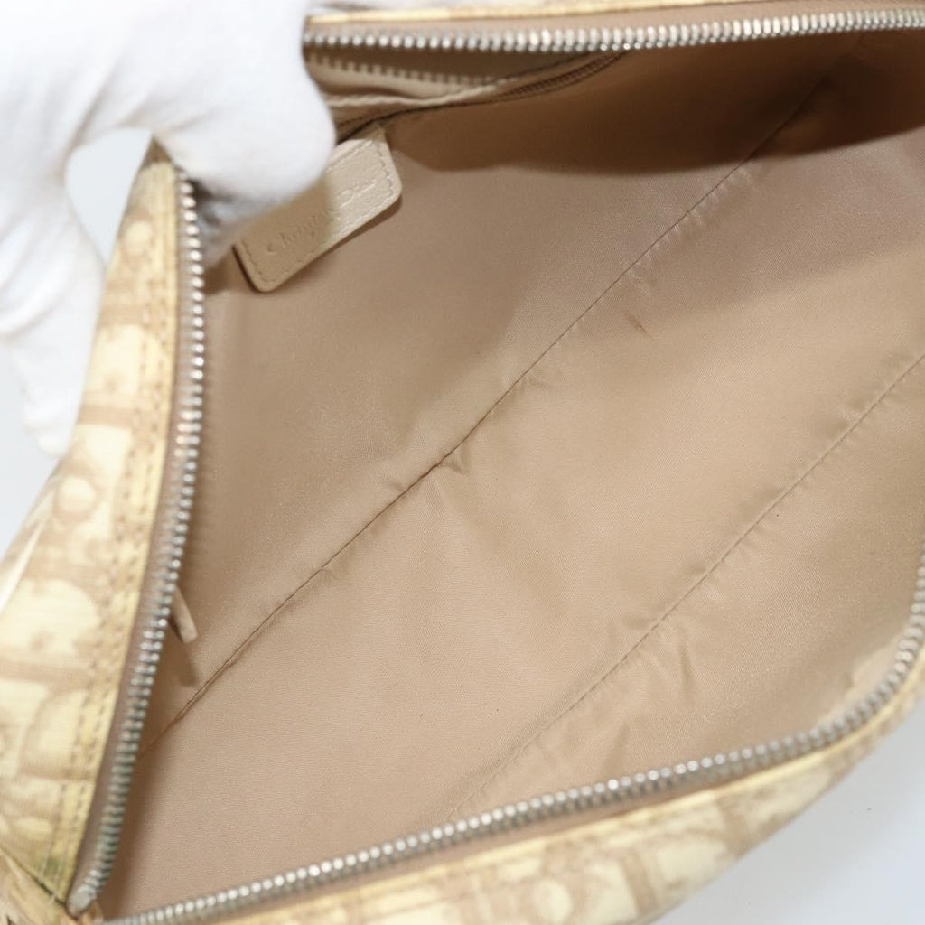 Christian Dior Vintage Crossbody Bag Embroidered Diorissimo Canvas Beige Canvas Shoulder Bag Bag (Pre-Owned)