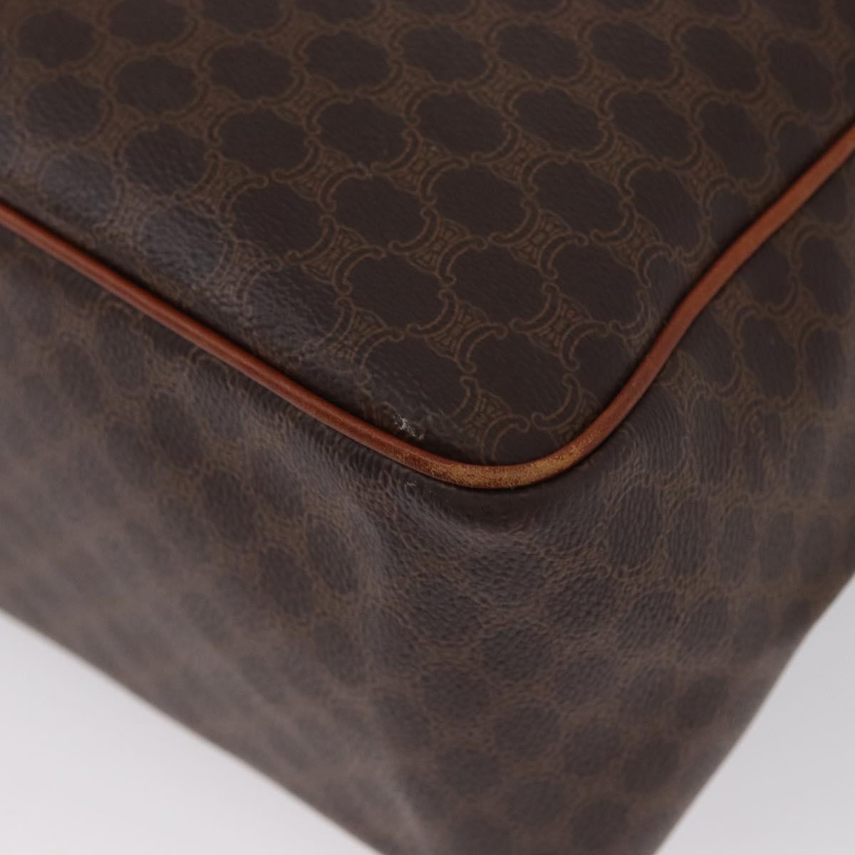 Celine Vintage Macadam Handbag Canvas And Leather Brown Canvas Handbag
